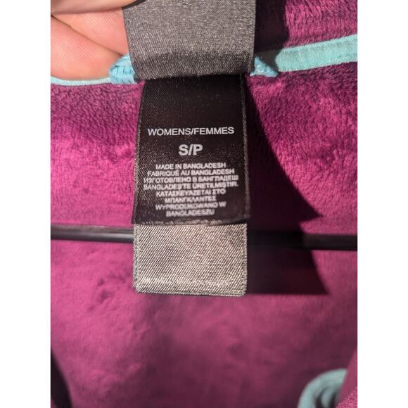 The North Face Coat Women’s XS Extra Small Hooded Jacket Green Purple Plaid - Picture 3 of 14